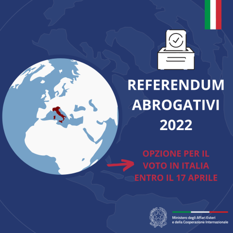 Referendum del 12.06.2022: opzione per il voto degli iscritti AIRE